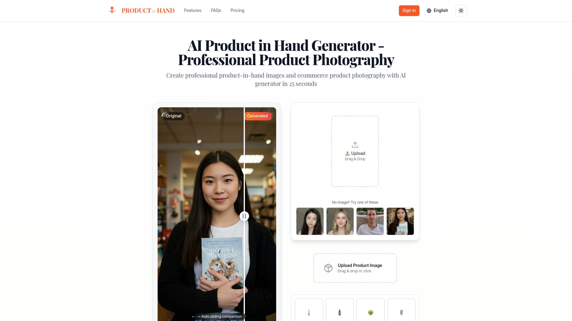 AI Product in Hand Generator | 25s Professional Photos screenshot